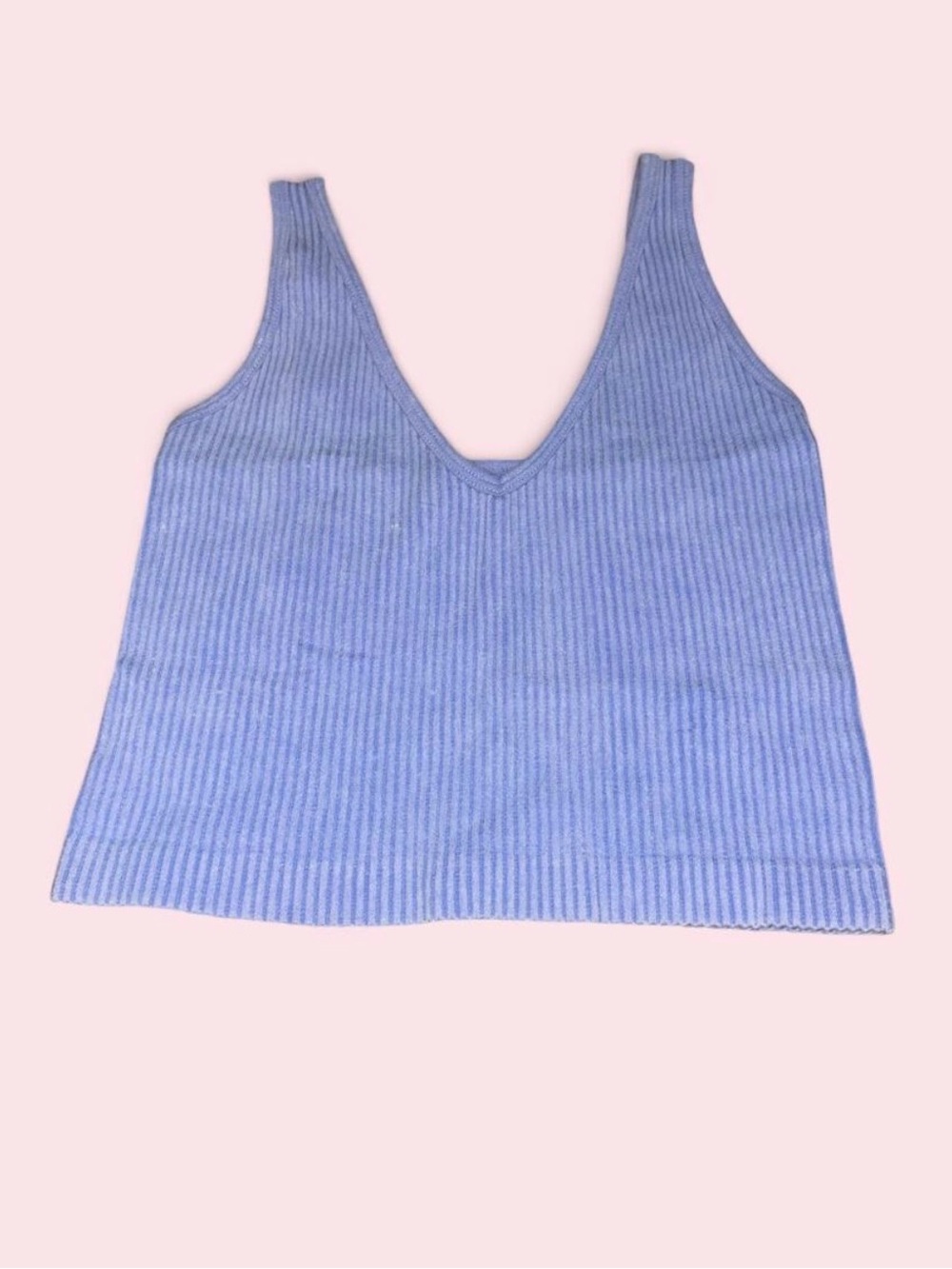 Aura Lavender Ribbed V-Neck Tank